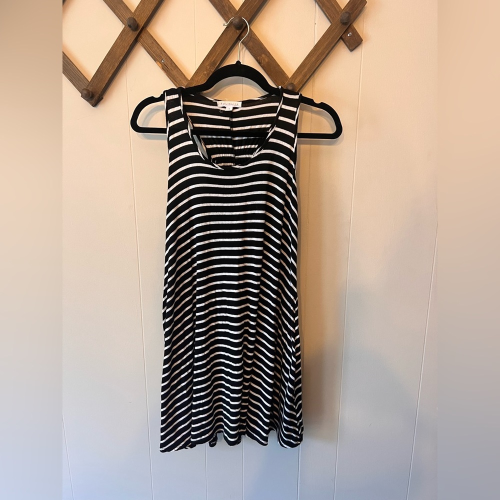 Knit striped tank dress